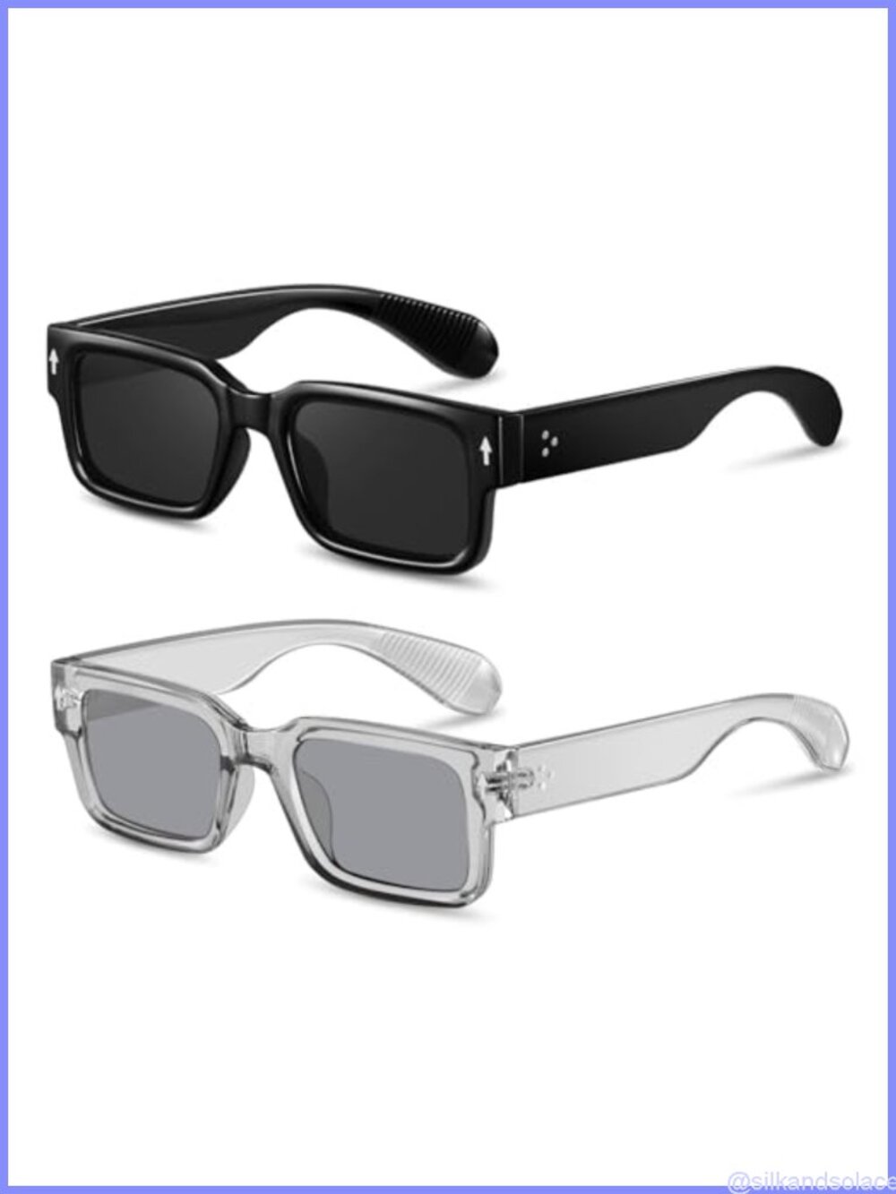 Square Frame Sunglasses Men Women Chunky Rectangle Retro Full Frame UV400